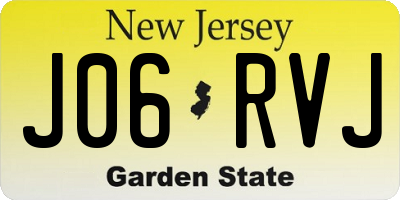 NJ license plate J06RVJ