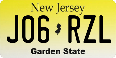 NJ license plate J06RZL