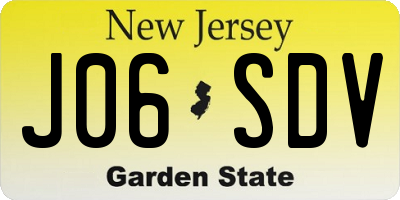 NJ license plate J06SDV
