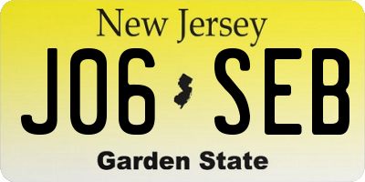 NJ license plate J06SEB