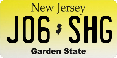 NJ license plate J06SHG