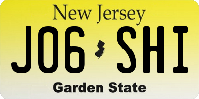 NJ license plate J06SHI