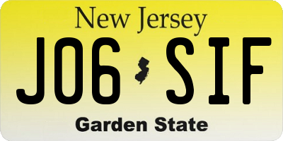 NJ license plate J06SIF
