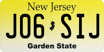 NJ license plate J06SIJ