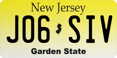 NJ license plate J06SIV
