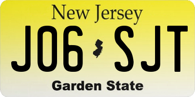 NJ license plate J06SJT