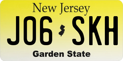 NJ license plate J06SKH