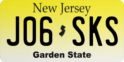 NJ license plate J06SKS
