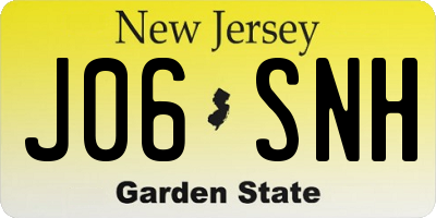 NJ license plate J06SNH