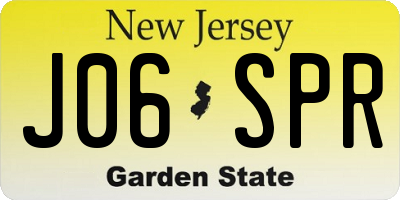 NJ license plate J06SPR