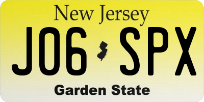 NJ license plate J06SPX