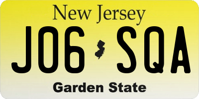 NJ license plate J06SQA