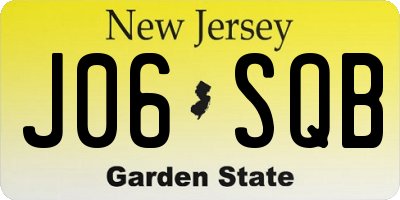 NJ license plate J06SQB