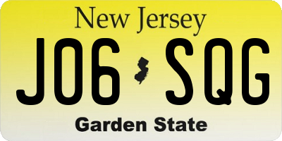NJ license plate J06SQG
