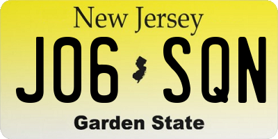 NJ license plate J06SQN