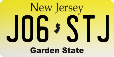 NJ license plate J06STJ