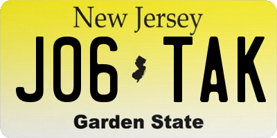 NJ license plate J06TAK