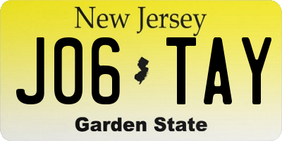 NJ license plate J06TAY