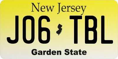 NJ license plate J06TBL