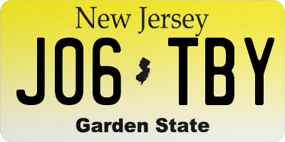 NJ license plate J06TBY