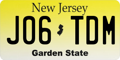 NJ license plate J06TDM