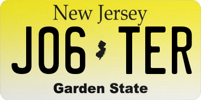 NJ license plate J06TER