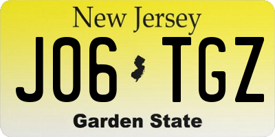 NJ license plate J06TGZ