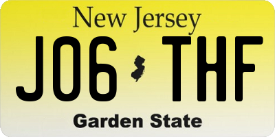 NJ license plate J06THF