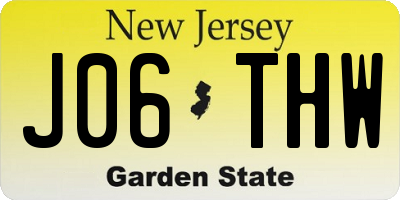 NJ license plate J06THW