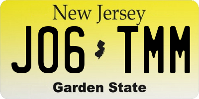 NJ license plate J06TMM