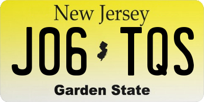 NJ license plate J06TQS