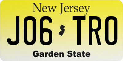 NJ license plate J06TRO