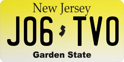NJ license plate J06TVO