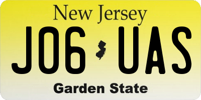 NJ license plate J06UAS