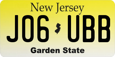 NJ license plate J06UBB