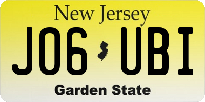 NJ license plate J06UBI
