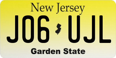 NJ license plate J06UJL