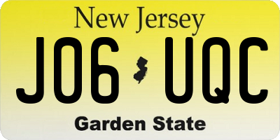 NJ license plate J06UQC