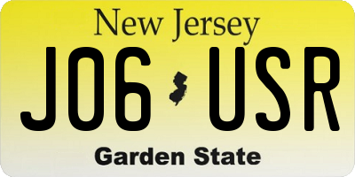 NJ license plate J06USR