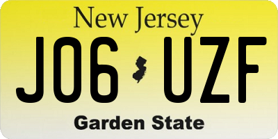 NJ license plate J06UZF