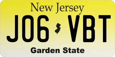 NJ license plate J06VBT