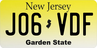 NJ license plate J06VDF