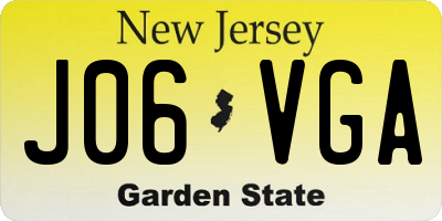 NJ license plate J06VGA