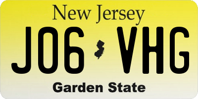 NJ license plate J06VHG