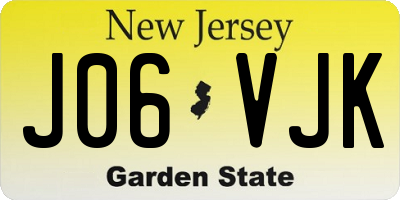 NJ license plate J06VJK