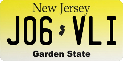 NJ license plate J06VLI