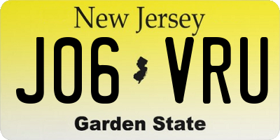 NJ license plate J06VRU