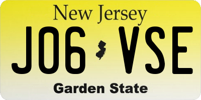 NJ license plate J06VSE