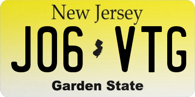 NJ license plate J06VTG