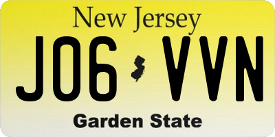NJ license plate J06VVN